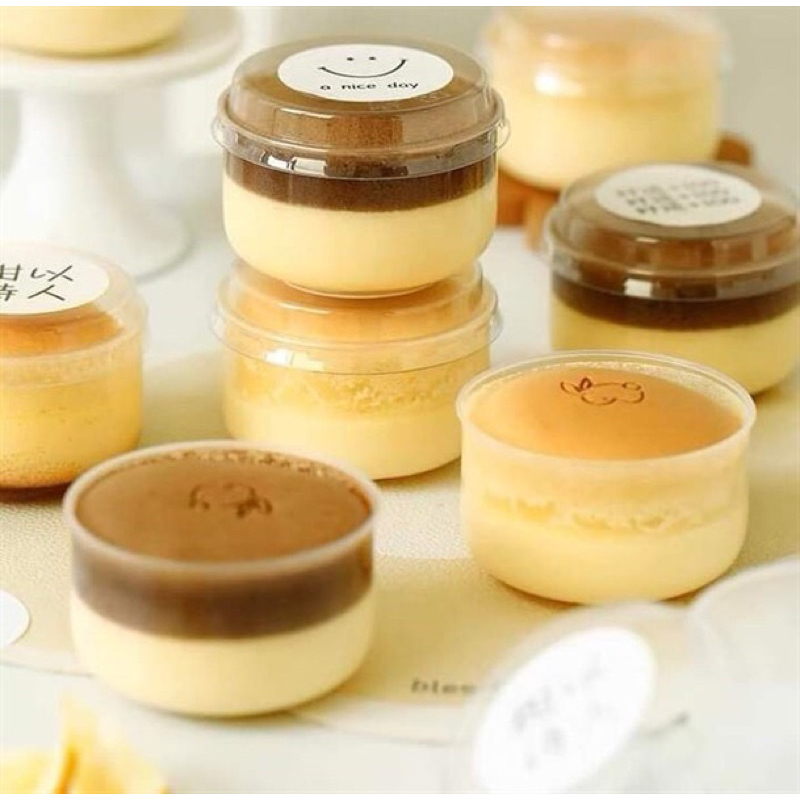 (Set 50) Cup Pudding, Cốc Pudding Nướng Trực Tiếp