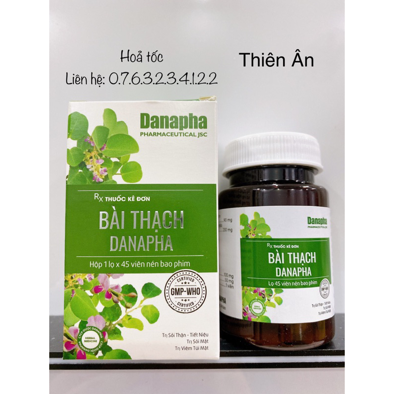Viên tan sỏi thận, sỏi mật Bài thạch DANAPHA - Hộp 45 viên