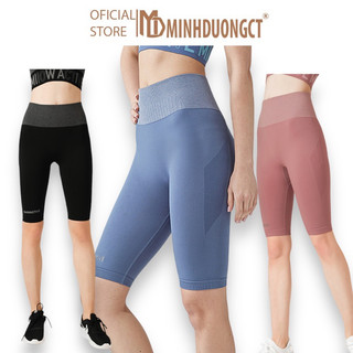 Bộ Quần Áo tập lửng Gym nữ KK cạp lưng cao, co giãn 4 chiều, thoáng mát, ôm dáng nâng quần tập Yoga, Zumba,nâng mông