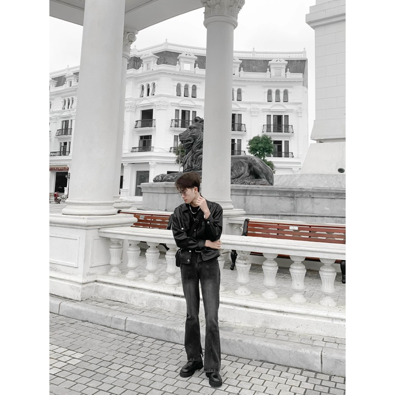 QUẦN JEANS NAM ỐNG LOE THIẾT KẾ XẺ TÀ - #8