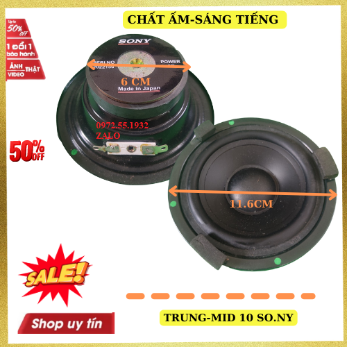 Loa trung 10 sony từ đơn kín hậu gân cao su công suất 100w-1 CHIẾC loa mid