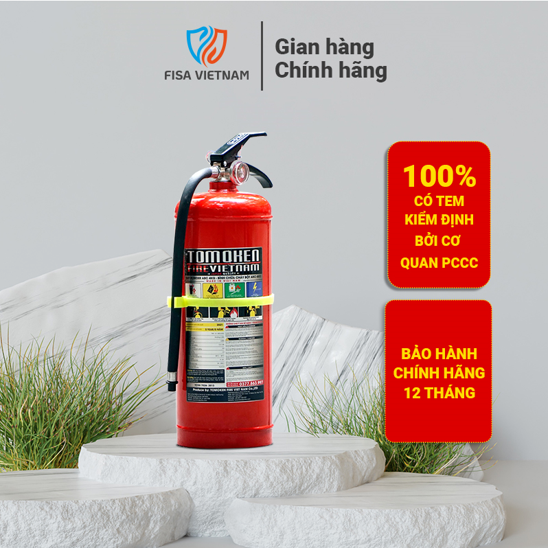 Bình chữa cháy Tomoken bột ABC 4 kg- Nhập khẩu trực tiếp từ nhà máy, đảm bảo tiêu chuẩn PCCC