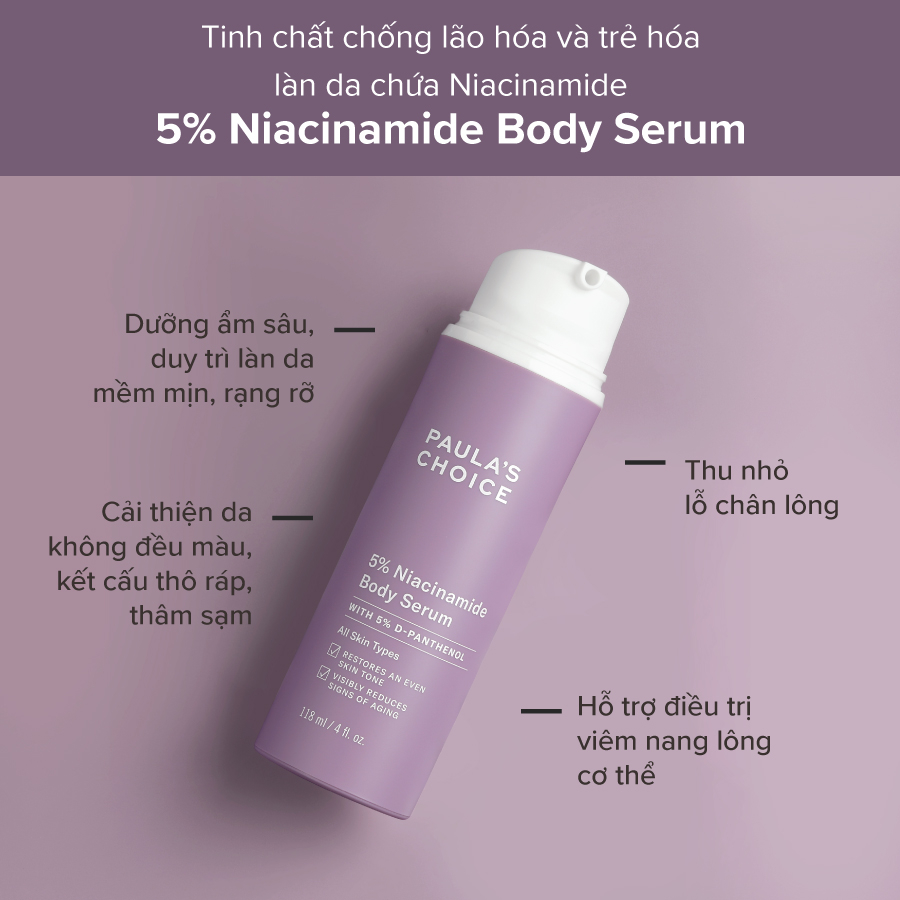 Tinh chất dưỡng thể Paula's Choice 5% Niacinamide Body Serum cho da sáng mịn (118mL)