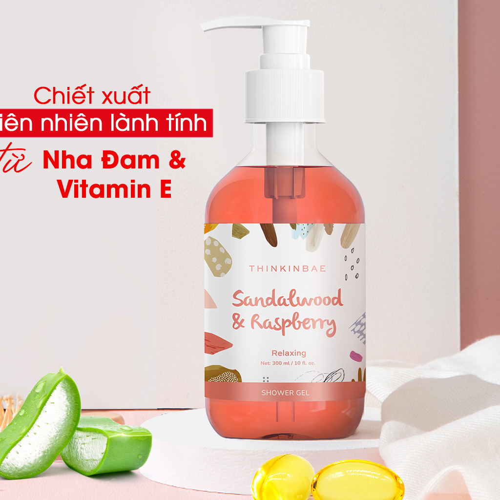 Sữa Tắm Dưỡng Ẩm THINKINBAE Hương SandalWood & Raspberry 300ml