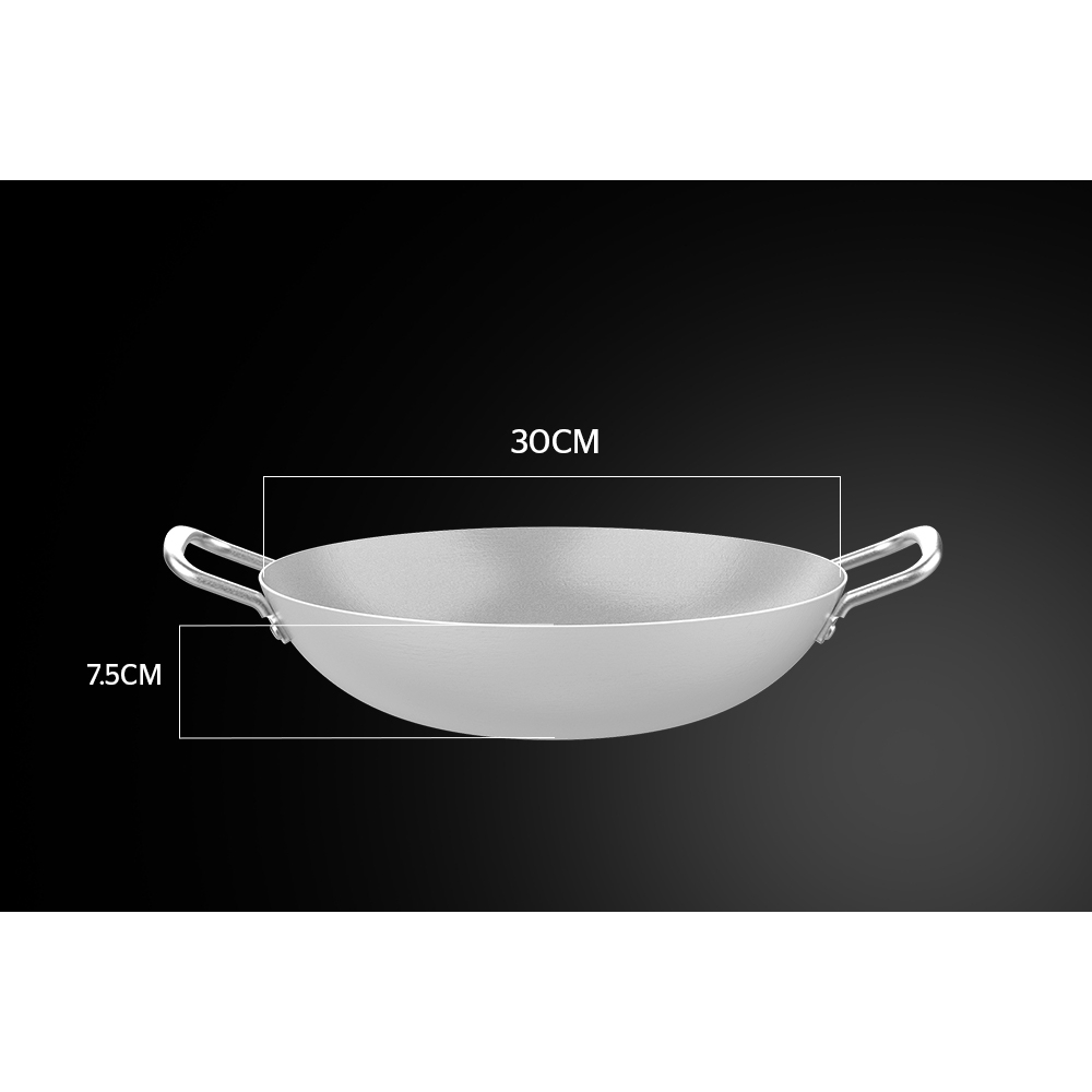 Chảo bầu Anod Sunhouse SWP30B - 30cm - chất liệu nhôm, quai núm chắc chắn, hạn chế nóng.