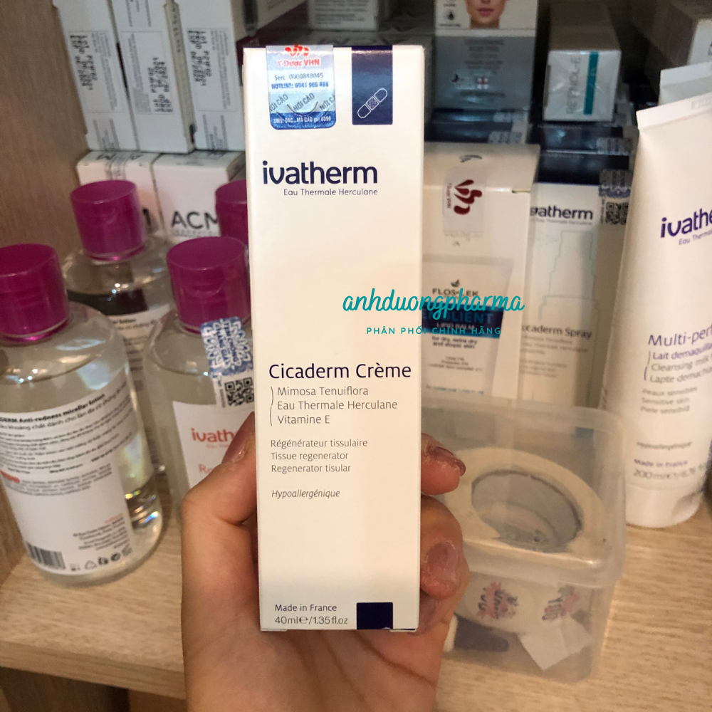 Kem Dưỡng Phục Hồi Da Cicaderm IVATHERM Làm Lành Tổn Thương, Ngăn Ngừa Hình Thành Sẹo - Tuýp 40ml