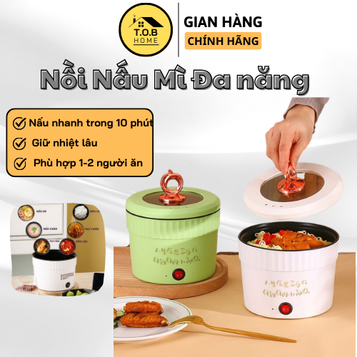 Ca Nấu Mì, Nồi Nấu Mì Mini Đa Năng, Nồi Ăn Lẩu Dung Tích 0.8L Phù hợp cho học sinh, sinh viên, dân văn phòng
