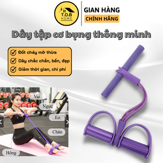 Dây tập bụng gym, yoga, dây kéo đàn hồi kháng lực 4 ống cao su tập cơ bụng tại nhà