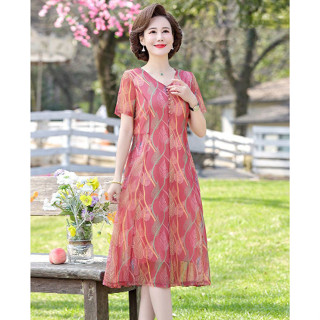 Váy trung niên nữ đẹp V81d cao cấp sang trọng - Áo đầm kiểu thời trang dự tiệc dạ hội cho người lớn tuổi Bigsize giá rẻ