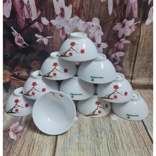 Chén sứ hồng mai sứ Minh Long - chén sứ minh long