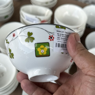Bộ 10 chén sứ cỏ may mắn Minh Long - bộ 10 chén sứ minh long