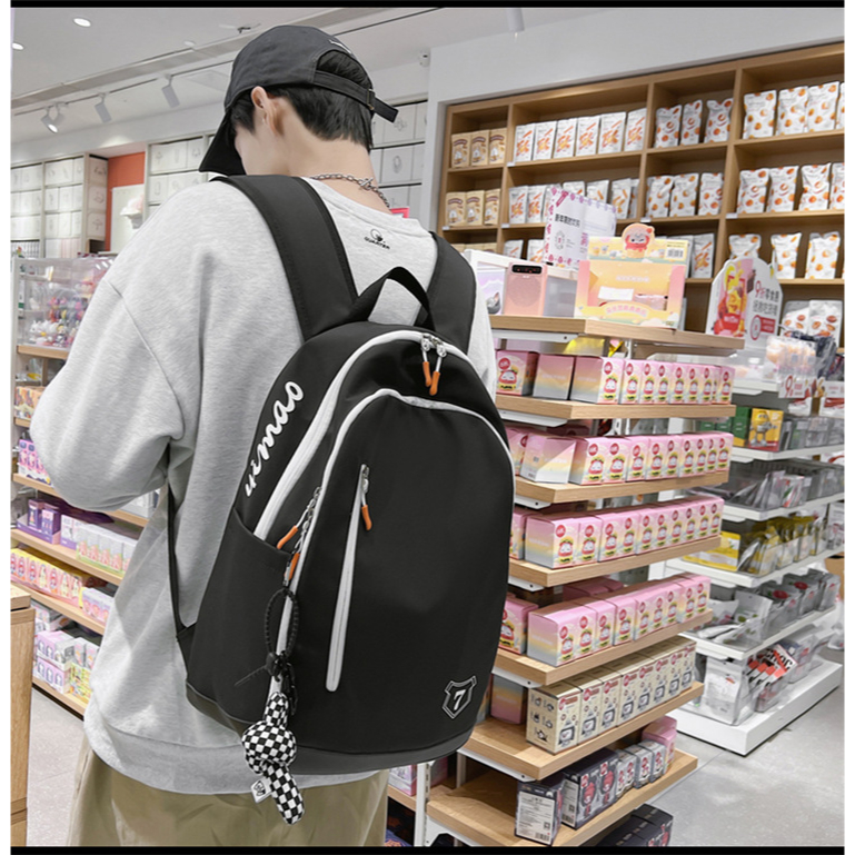 Balo Nữ Thời Trang Chất Vải CanVas - Ba Lô Đi Học, Đi Chơi Thời Trang Đơn Sắc Đựng Vừa Laptop Sọc Thẳng | BigBuy360 - bigbuy360.vn