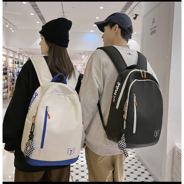 Balo Nữ Thời Trang Chất Vải CanVas - Ba Lô Đi Học, Đi Chơi Thời Trang Đơn Sắc Đựng Vừa Laptop Sọc Thẳng | BigBuy360 - bigbuy360.vn