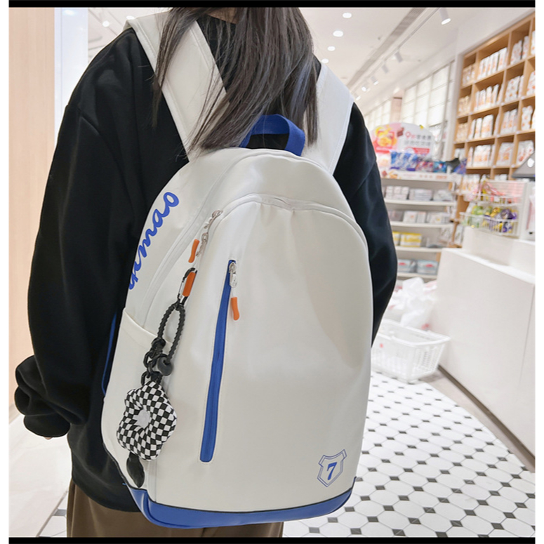 Balo Nữ Thời Trang Chất Vải CanVas - Ba Lô Đi Học, Đi Chơi Thời Trang Đơn Sắc Đựng Vừa Laptop Sọc Thẳng | BigBuy360 - bigbuy360.vn