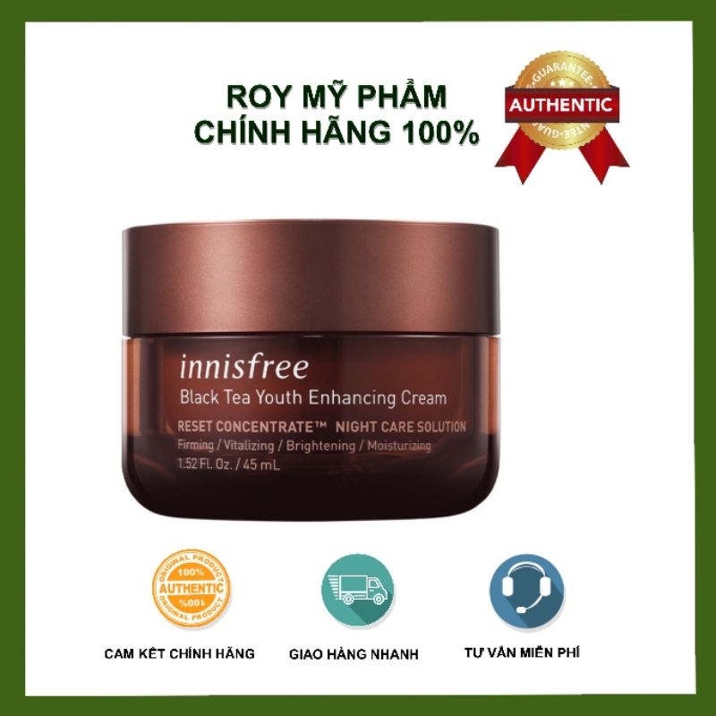 Kem dưỡng da ban đêm ngăn ngừa lão hóa từ trà đen innisfree Black Tea Cream 50Ml