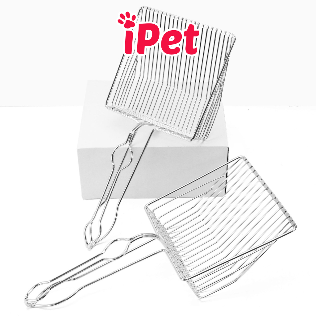 Xẻng Xúc Cát Vệ Sinh Hốt Phân Inox Siêu To Cho Mèo - iPet Shop