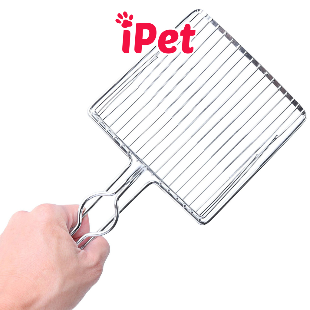 Xẻng Xúc Cát Vệ Sinh Hốt Phân Inox Siêu To Cho Mèo - iPet Shop