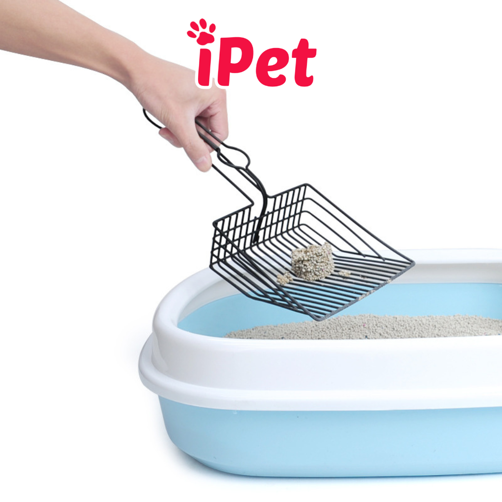 Xẻng Xúc Cát Vệ Sinh Hốt Phân Inox Siêu To Cho Mèo - iPet Shop