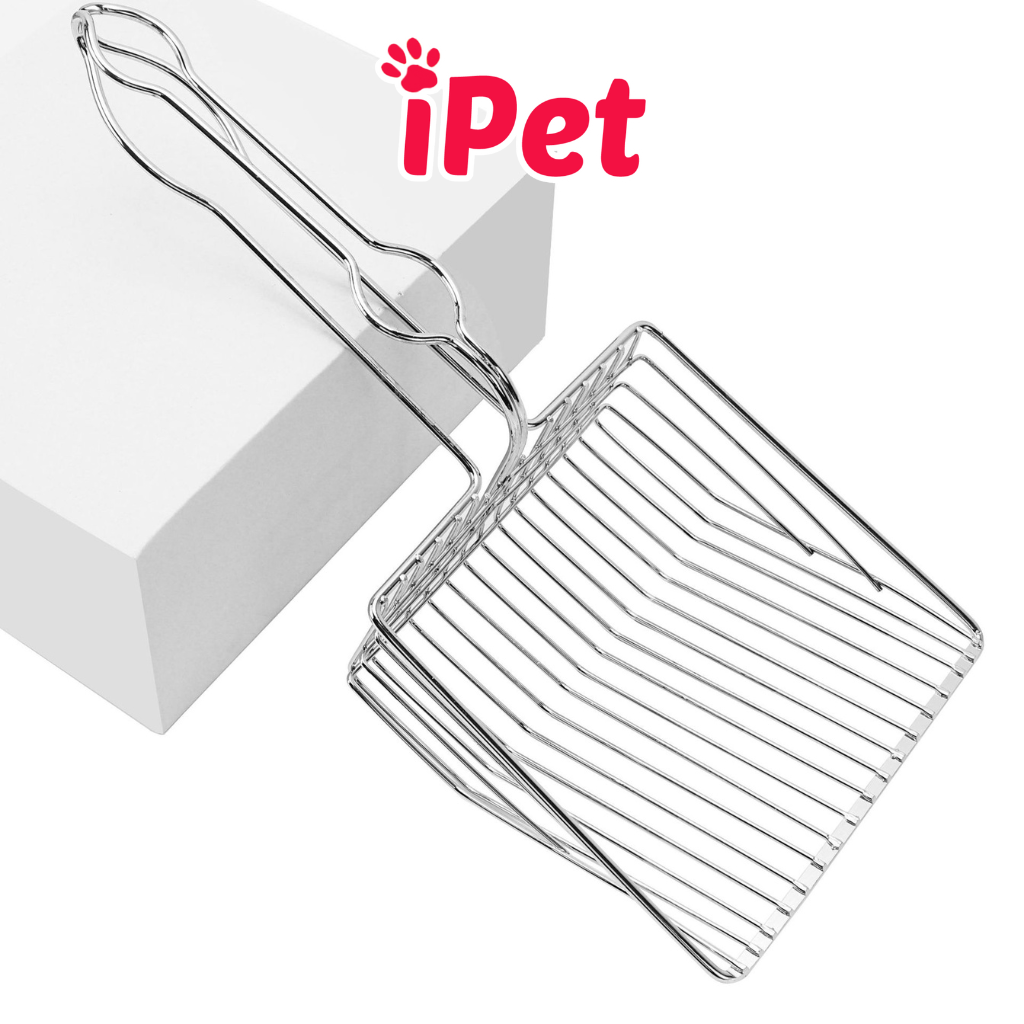 Xẻng Xúc Cát Vệ Sinh Hốt Phân Inox Siêu To Cho Mèo - iPet Shop