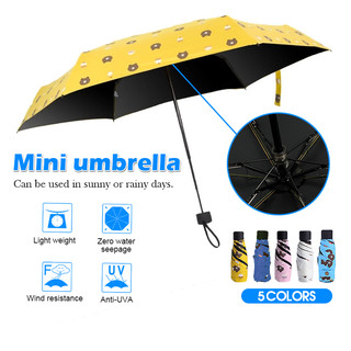 Dù che mưa gấp gọn Cute cao cấp hình gấu Ô che mưa Mini nhỏ gọn Brown Dù UV dễ thương che nắng che mưa chống tia