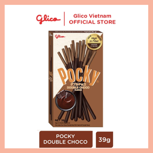 Combo 4 hộp Bánh que socola GLICO Pocky Double Choco phủ kem socola