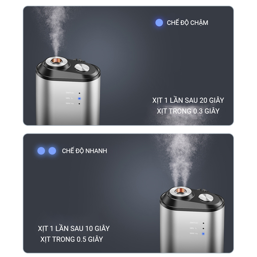 Máy khuyếch tán tinh dầu tự động xe hơi AI chính hãng CICIDO, máy phun tinh dầu tự động khử mùi ô tô tặng tinh dầu thơm