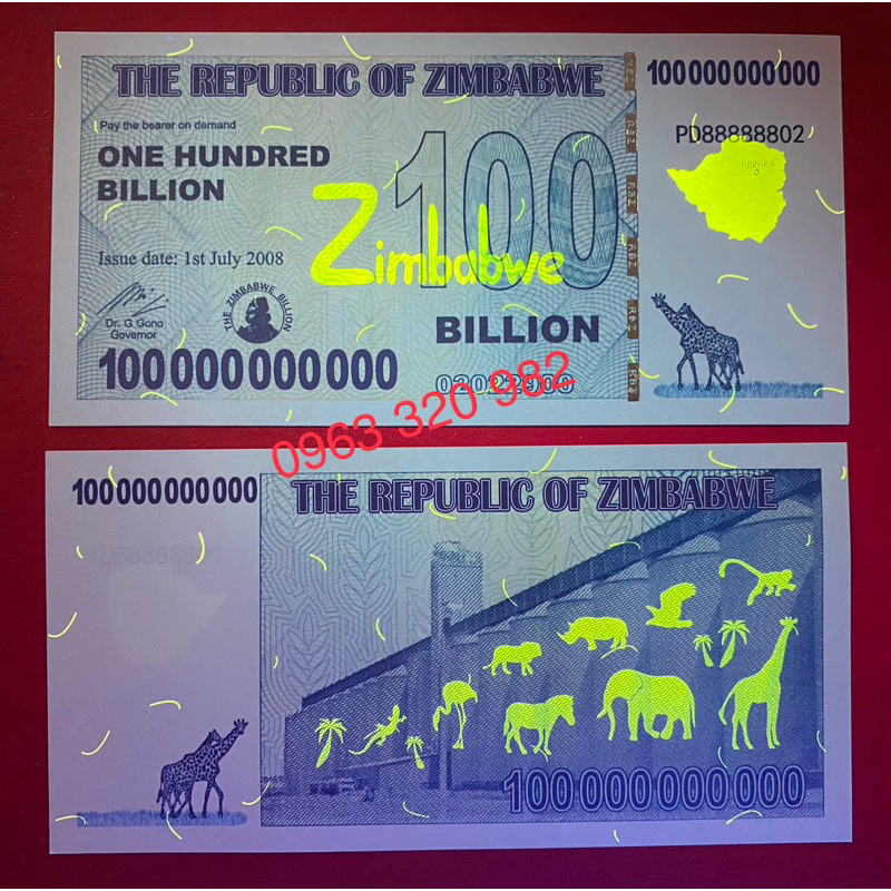 Mệnh giá lớn 100 tỷ zimbabwe may mắn