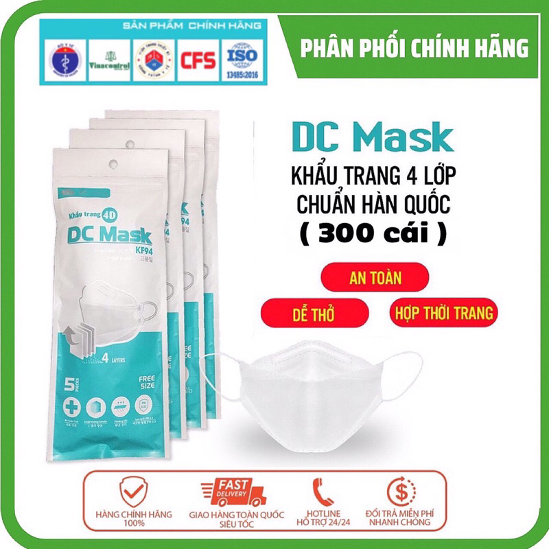 Khẩu trang y tế Kf94 DC mask 4 lớp kháng khuẩn
