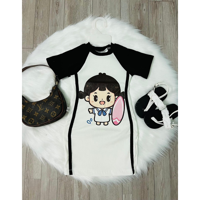 bộ đồ bé gái (8-25kg) đầm body, vải cotton 4d, thun con dãn