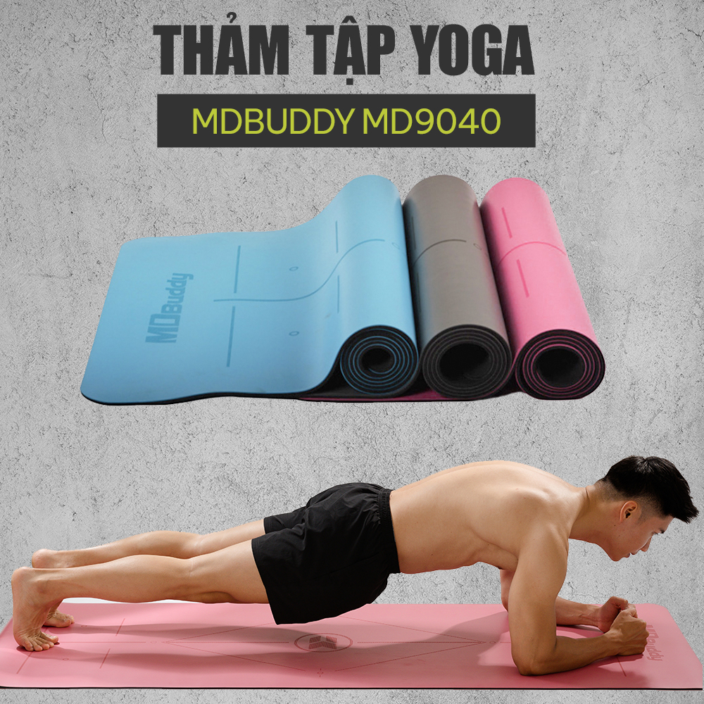 Thảm tập Yoga chống trượt chất liệu PU cao cấp MDBuddy MD9040