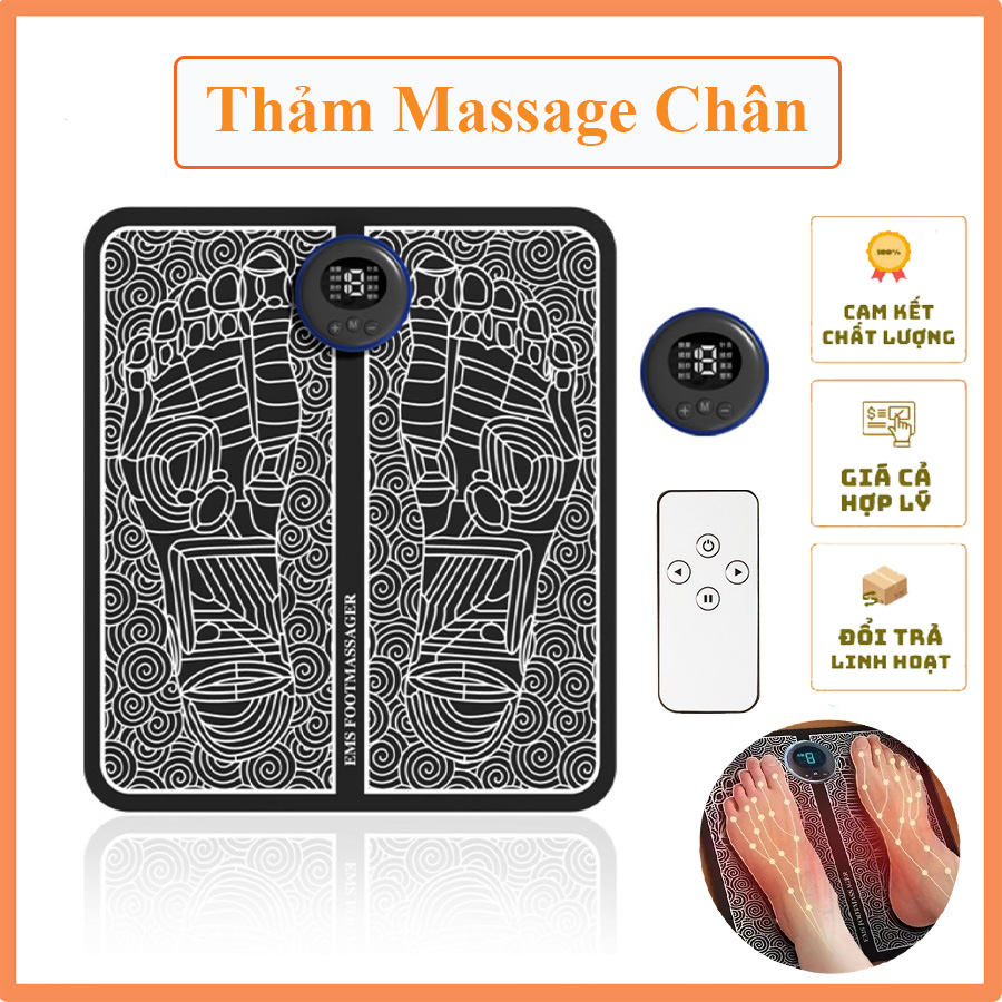 Thảm Massage Chân EMS 8 Chế Độ, Thảm Điện Mát Xa Bàn Chân Thư Giãn Cơ Bắp, Giảm Đau Mỏi Chân