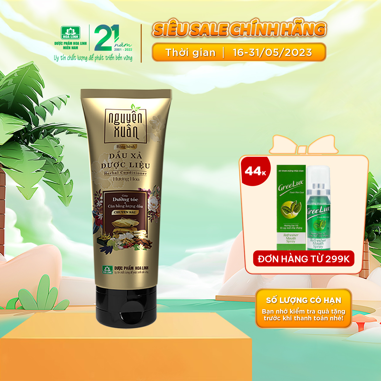 Dầu xả dược liệu Nguyên Xuân bồng bềnh 150ml KM 30ml