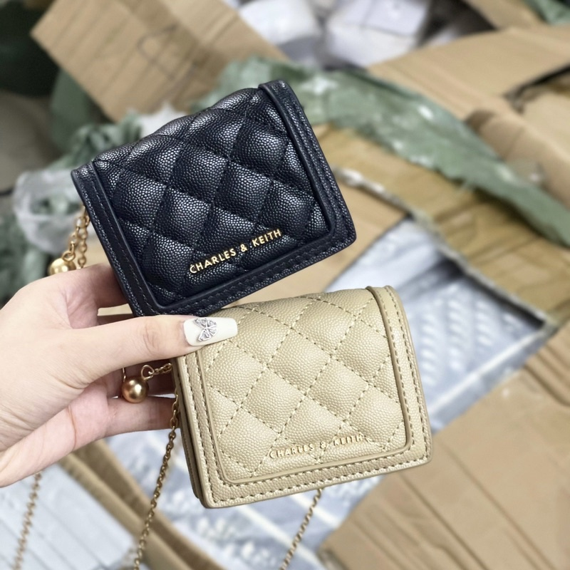 Túi Đeo Chéo CNK  Da Hạt Dáng Vuông Có Hộp Mini 10cm