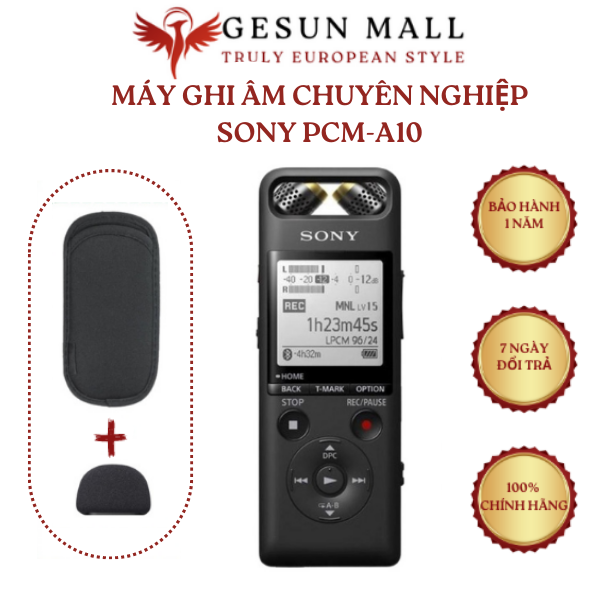 Máy ghi âm chuyên nghiệp Sony PCM-A10 16GB, Dòng cao cấp, Điều khiển từ xa, Pin lâu, Thu âm tốt, Bảo hành 12 tháng