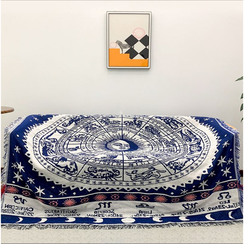 [XẢ] H21_Phủ sofa Vải sợi cotton&amp;lanh Morandi organic họa tiết thổ cẩm phong cách Bắc Âu