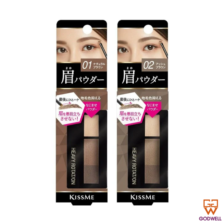 Bột tán chân mày KISS ME Heavy Rotation Natural Powder Eyebrow 2.3g