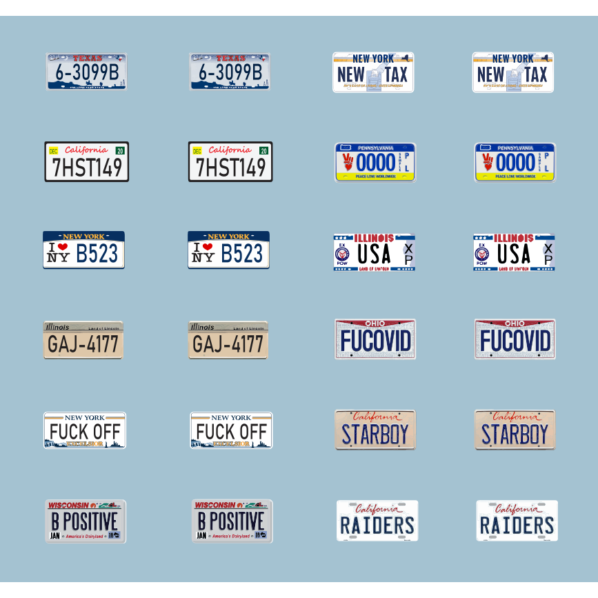 Decal biển số cho xe mô hình 1:64