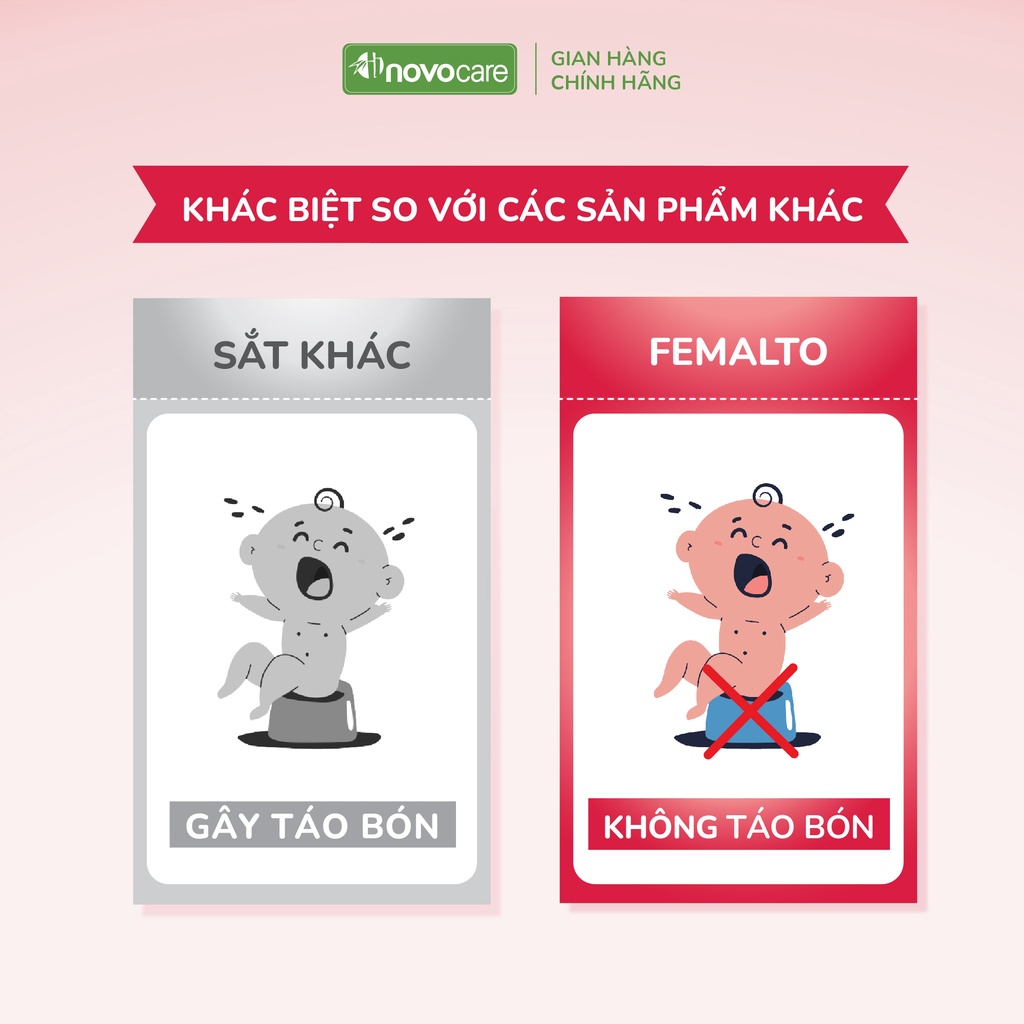 Sắt Hữu Cơ Femalto 15ml- Thơm Ngon Cho Bé, Không Tanh, Không Gây Táo Bón