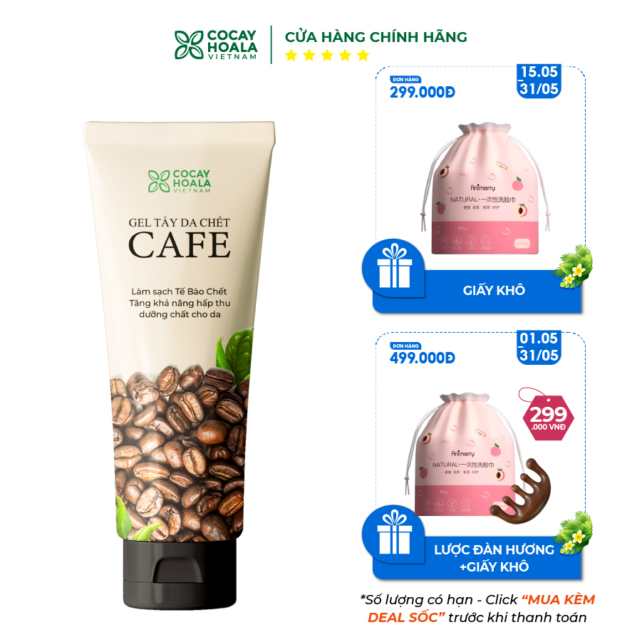 Kem tẩy da chết Cocayhoala Vietnam dành cho mặt chiết xuất cà phê - Trong lượng 100g