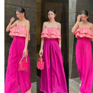 Set áo ống tầng kèm quần suông ống rộng