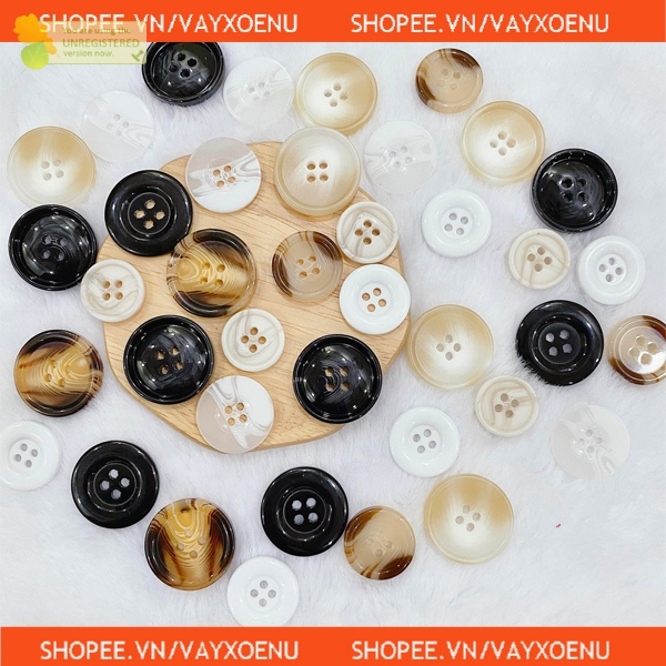 Cúc Vest Nhựa Có Vân xà cừ size 1.8cm, 2cm, 2.5cm, 2.8cm, loại xịn, đẹp, cúc vân