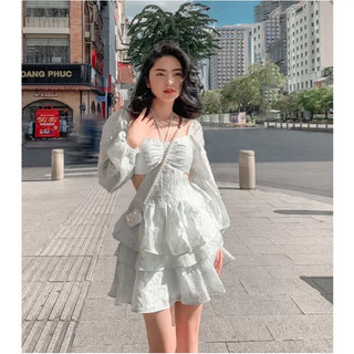 Váy xếp ly tầng bồng bềnh | Swan Dress Baby Blue