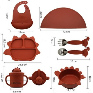 Set ăn dặm cho bé silicon đế hít chống đổ