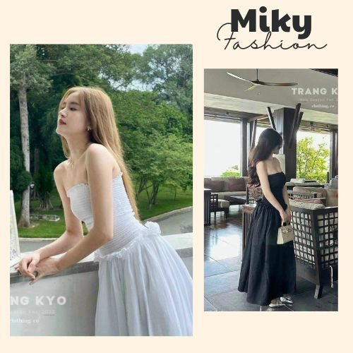 Váy 2 Dây Đi Biển, Váy Đầm Maxi Cổ Yếm Hoa Thêu Dáng Dài Hàng Thiết Kế 2 Lớp Chất Ren Cao Cấp