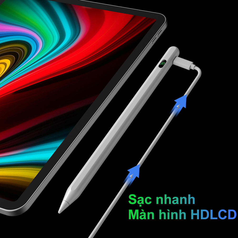 Bút cảm ứng 2023 mới Goojodoq cho ipad Pencil 2 1 với Digital Power Display Anti-mistouch Stylus cho iPad 2018 - 2022