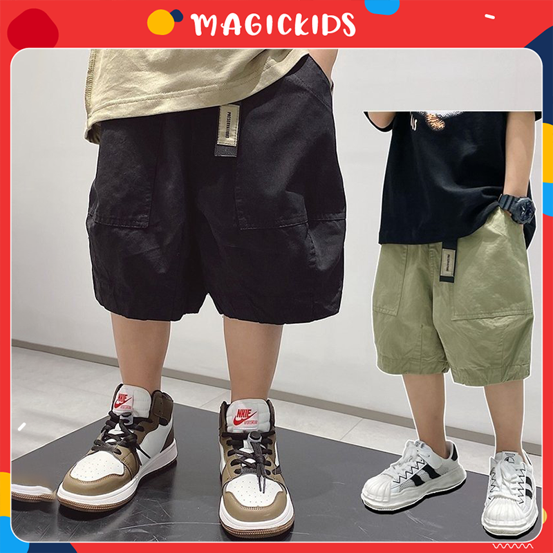 Quần short quần ngắn đùi kaki cho bé trai Magickids dáng rộng phong cách Hàn Quốc Quần áo trẻ em mùa hè QĐ23003