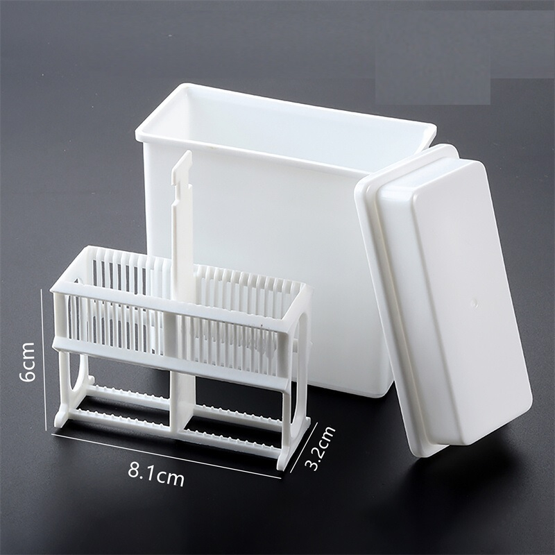 Hộp nhuộm lam nhựa 24 vị trí màu trắng - bao gồm giá nhuộm và nắp đậy hộp