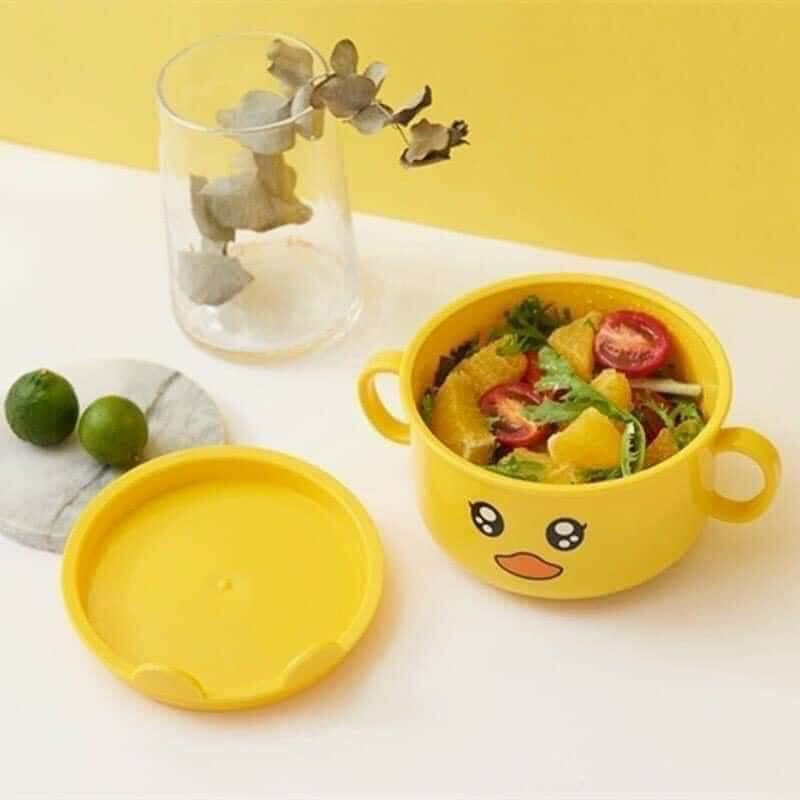 ❣️FREESHIP❣️ Bộ Bát Ăn 5 Món Khay, Bát, Cốc, Thìa, Dĩa Vịt Vàng Kute Cho Bé.