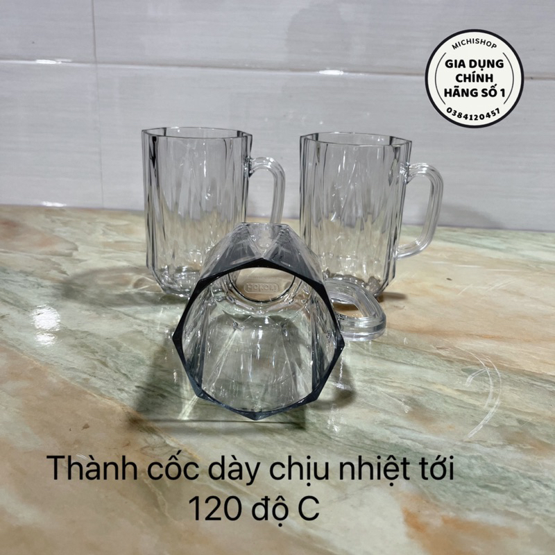 Cốc Nhựa Trong Chịu Nhiệt  Cao 300ml,450ml,460ML Có Quai Cầm Uống Bia, Cốc Nước, Cốc Sinh Tố Siêu Đẹp Nhựa Việt Nhật Cao | BigBuy360 - bigbuy360.vn