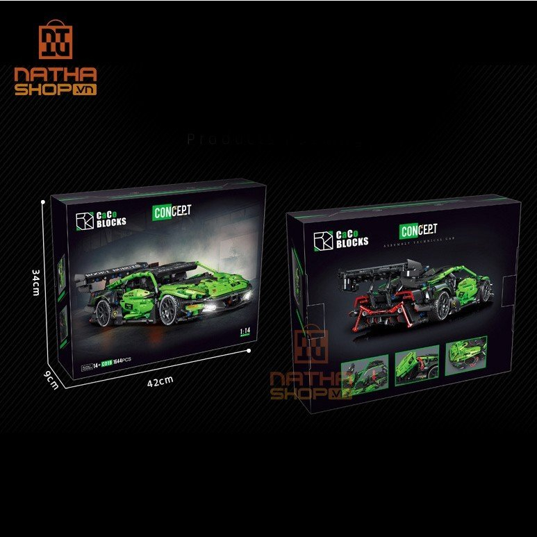 Mô Hình Lắp Ráp LEGO Nathashop Xe Đua Thể Thao Lamborghini 1:14 1644 PCS